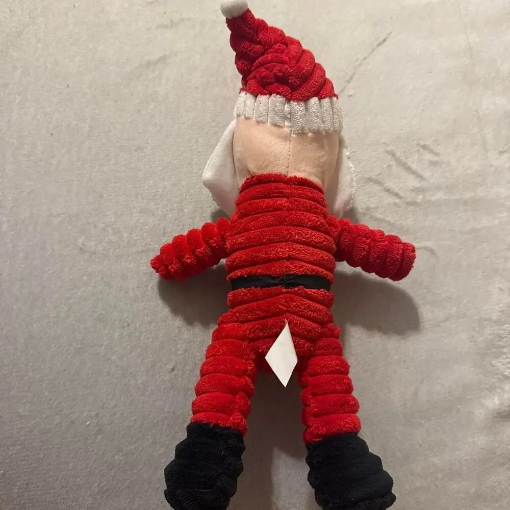 Christmas Santa Rope Plush Dog Toy Squeaky Holiday Puppy Chew Toy New